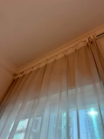 White sheer curtains with pleats - good condition