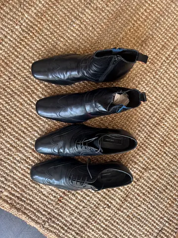 Black leather ankle boots, size UK 8 Paul Smith and Dsquared suit shoes size 42 black leather origin