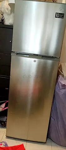 Silver Double-Door Refrigerator - Good Working Condition