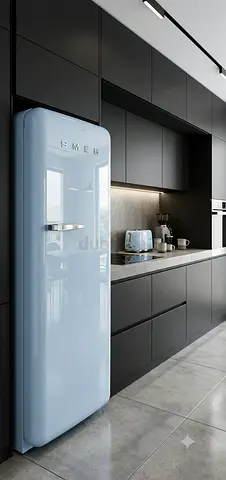Smeg Retro Style Single-Door Refrigerator – Pastel Blue | Iconic Italian Design