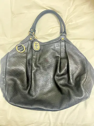 Gucci Black Guccissima Leather Sukey Tote
