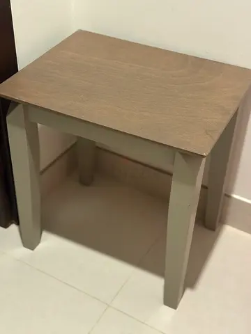 Simple wooden side table/stool - sturdy, neutral finish