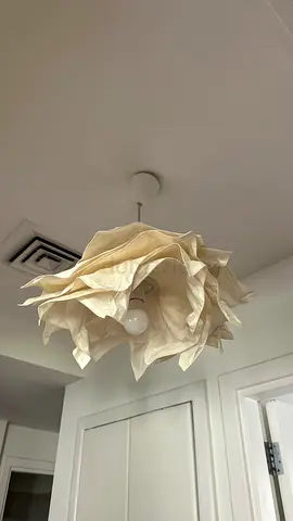 3 x White Fabric Petal Pendant Ceiling Light - Floral Design