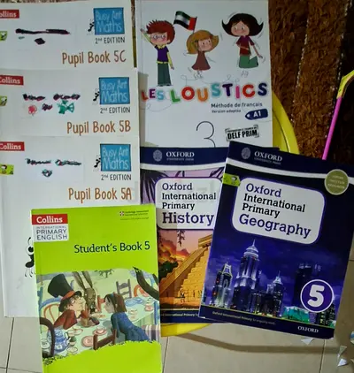 Set of Primary School Textbooks (Year 5) - English, Maths, History, Geography, French