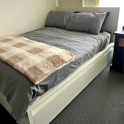 IKEA  Queen Size Bed + 2 Storage Drawers + Mattress