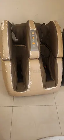 Used Electric Foot and Calf Massager - Beige, Needs Cosmetic Repair