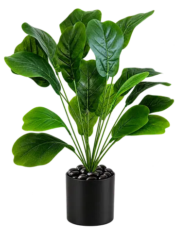 Artificial Heart Monstera Plant, 75 cm, 18 Leaves, with Black Pot