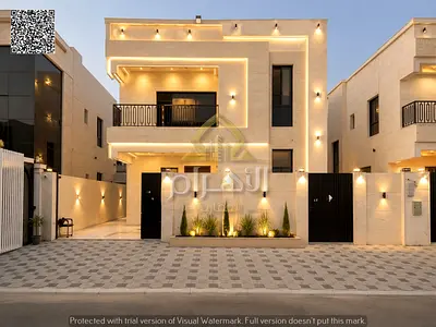 Luxury villa for sale - two floors and a roof terrace with a modern design, featuring 5 spacious be