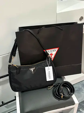 Genuine GUESS Black Nylon Crossbody Bag with Tags