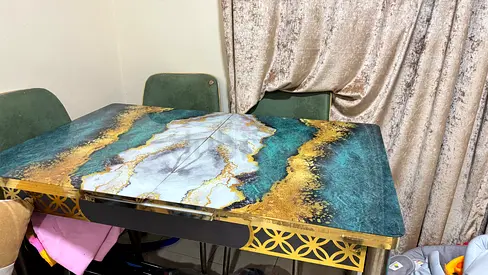 6 chairs and extending dinning table