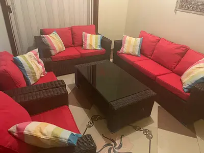 Outdoor rattan sofa 3+2+1+1+table