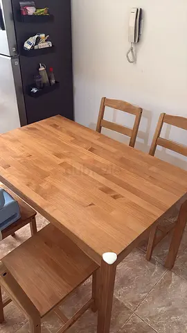 IKEA HÄGERNÄS - Dining Table and 4 chairs, antique stain pine