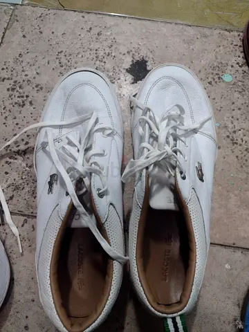 White Lacoste Leather Sneakers  Size 42