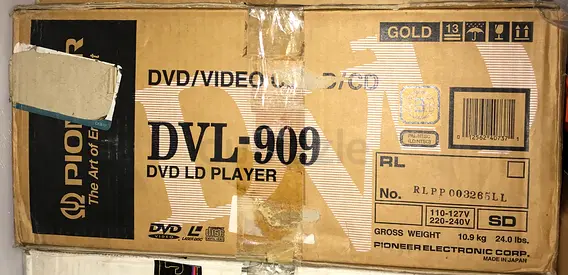Boxed Pioneer DVL-909 LD/DVD/CD Player — New