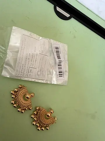 Traditional Gold Tone Jhumka Style Earrings