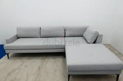 Expensive quality west elm Andes light grey lshape sofa