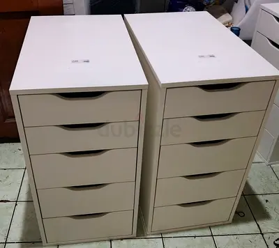 Pair of White 5-Drawer Storage Alex (IKEA-style)