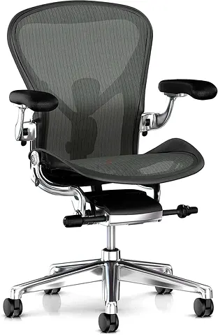 Herman Miller Aeron Remastered Chair - Graphite Frame / Aluminum Base - Size C