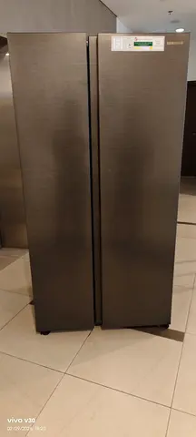 Samsung Side-by-Side Refrigerator - Grey, Good Condition