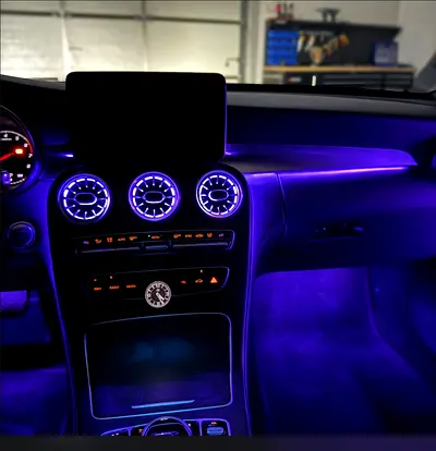 Mercedes Turbine Air Vents RGB Ambient Light (64 Colors) - Brand NewMercedes Turbine Air Vents RGB d