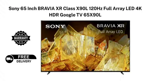 Sony 65 Inch BRAVIA XR Class X90L 120Hz Full Array LED 4K HDR Google TV 65X90L