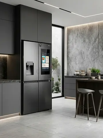 Hisense French Door Smart Fridge Freezer with Built-In TV Display