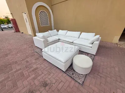 Selling the one sofa with footstool Beige