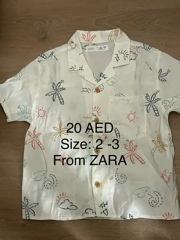 Zara Kids Summer Print Shirt Size 2-3 Years