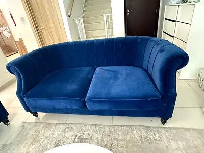 2 Velvet 2-Seater Sofa with Curved Back and 3-Seater Sofas