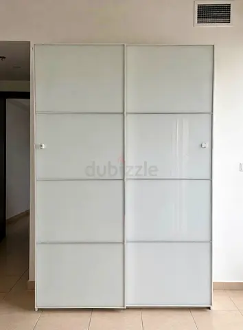 White Sliding Door Wardrobe / Armoire - Good Condition