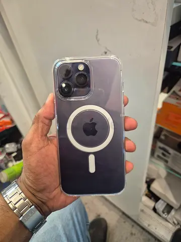 iPhone 14 Pro (Space Black) with Clear MagSafe Case - Good Condition