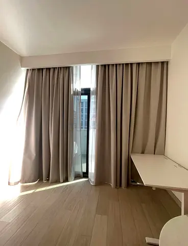 Beige Full-Length Blackout Curtains - Pair + Sheers, Custom made, Excellent Condition