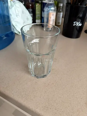 Set of clear glass tumblers - used, good condition