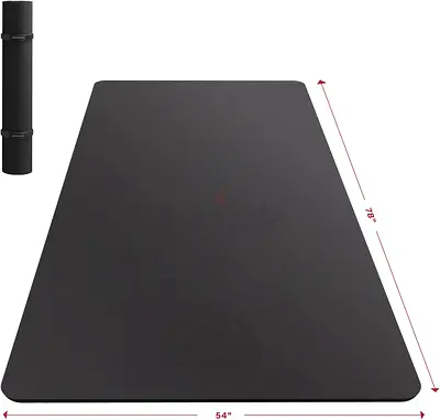 Large Mat-6 ftx4ft, Black, Thick Non-Slip- Home Workouts, Yoga, Pilates, Stretching, Meditation