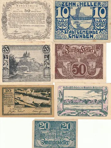 AUSTRIA NOTGELD BANKNOTE SET 1920