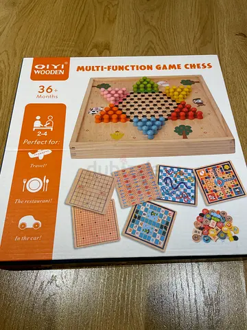 Wooden 6-in-1 Multifunction Board Game Set - Chess, Ludo, Checkers & More