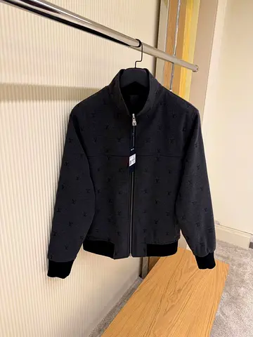 Louis Vuitton Dark Grey Zip-Up Bomber Jacket - New with Tags, Medium