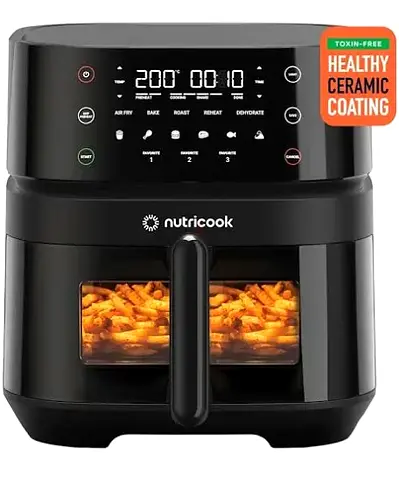 Nutricook Digital Air Fryer Oven with Dual Drawer - 8L (Black)