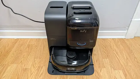 Eufy Omni E28 Robot Vacuum and Mop with Auto-Empty Station and detachable brush for cleaning sofas