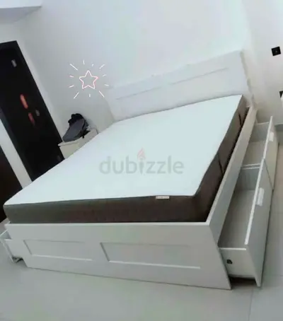 Ikea brimnas King size bed with matters