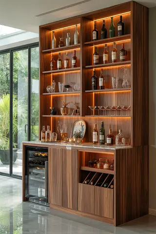 Solid Wood Home Bar Cabinet