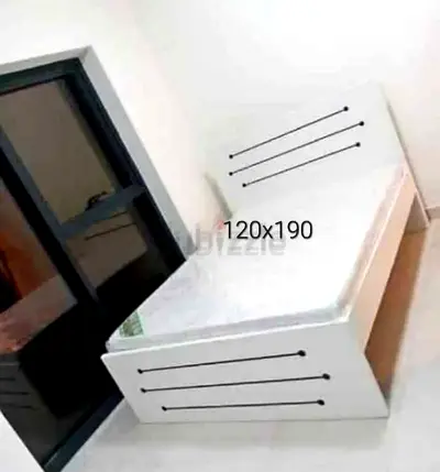 White single bed frame with storage - 120x190 cm