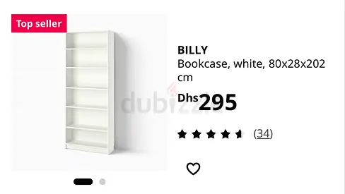 IKEA BILLY Bookcase - White, 80x28x202 cm