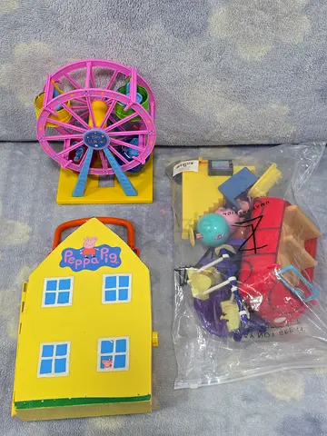 Peppa pig house and characters,  vehicles,  swing toys set for kids