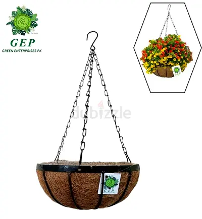 Flowers Hanging Basket for Home and Garden Metal Wire with Coco liner