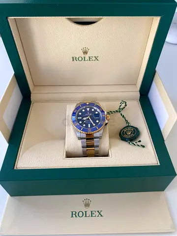 Rolex Submariner Two-Tone Blue Dial in Original Box