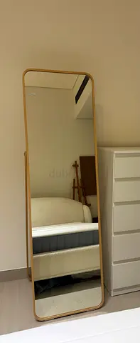 Full-length Wooden Framed Standing Mirror - Light Oak Finish