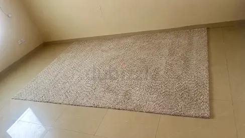 Large Beige Shaggy Rug - Good Condition