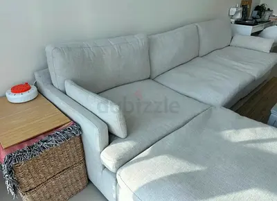 Modular home centre swin feather filled sofa with footstool