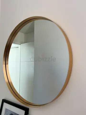 Round gold wall mirror 50cm diameter
